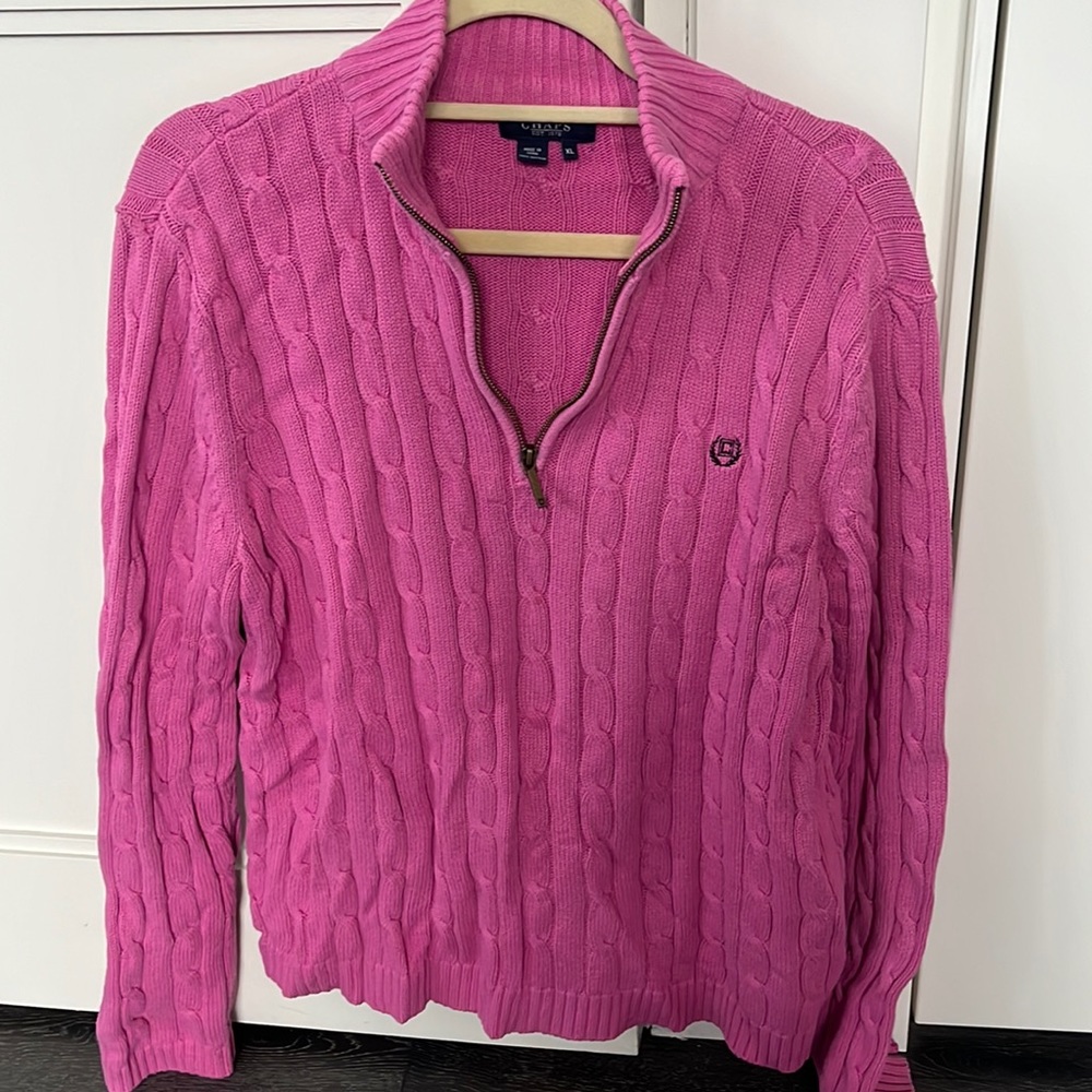 Chaps pink quarter zip, size XL